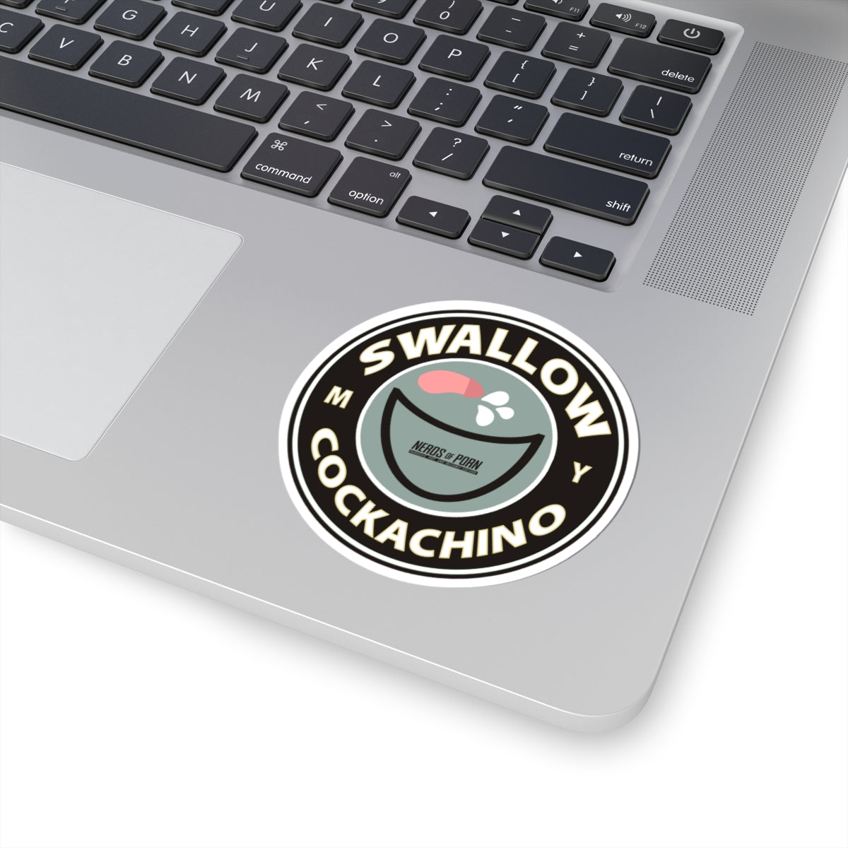Swallow Cockachino Logo Sticker (black, white)