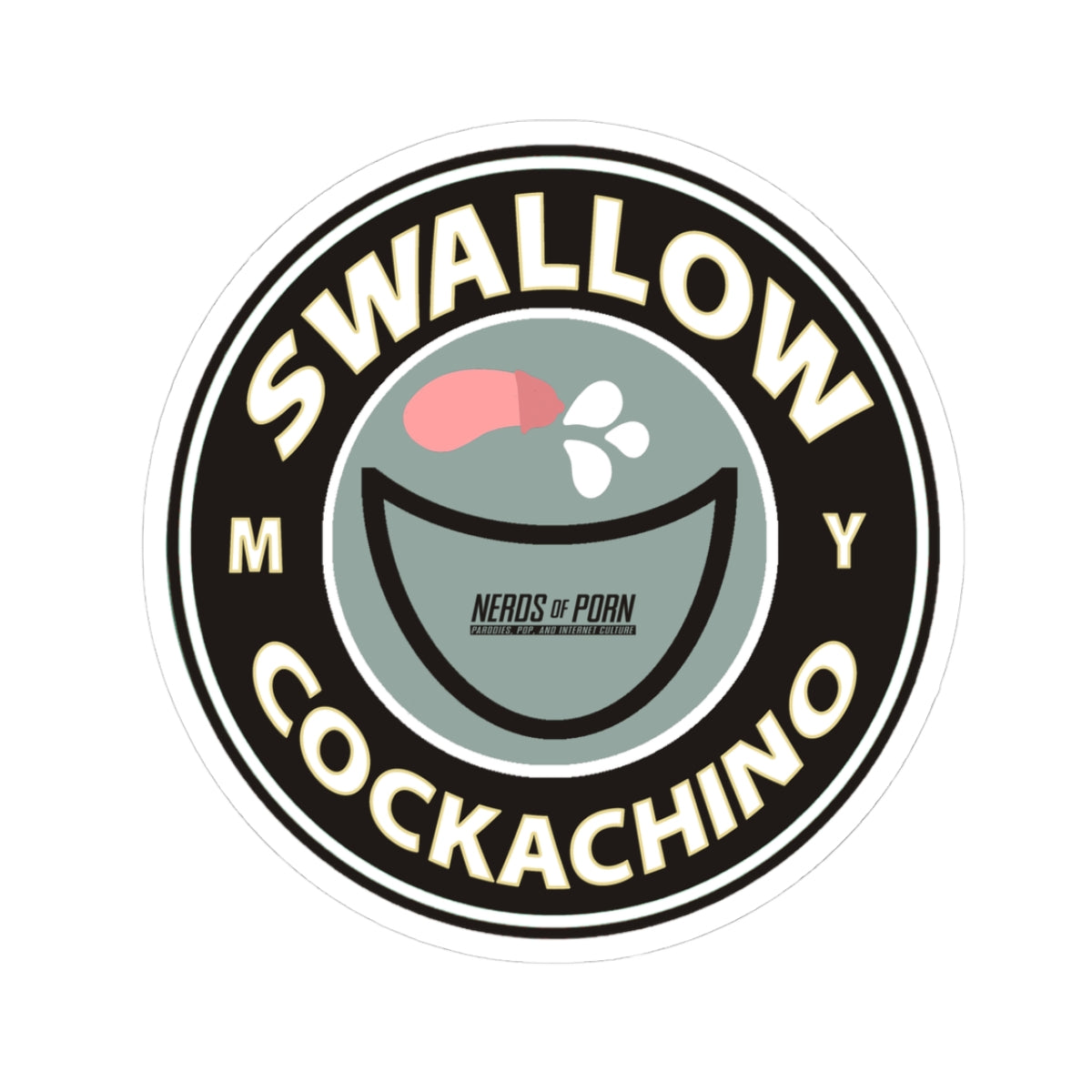 Swallow Cockachino Logo Sticker (black, white)